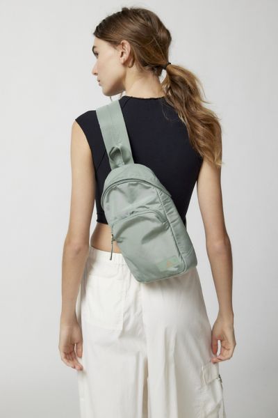 Adidas Originals Essentials 2 Sling Crossbody Bag In Silver Green + Gilver