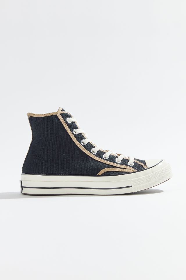 Black and cream store converse