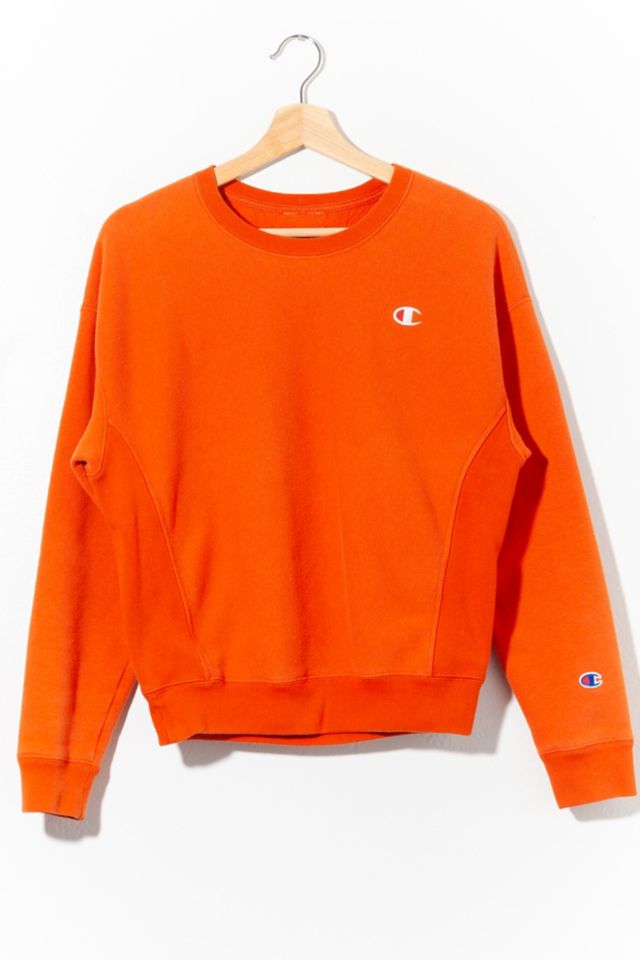 Champion crewneck 2024 sweatshirt orange