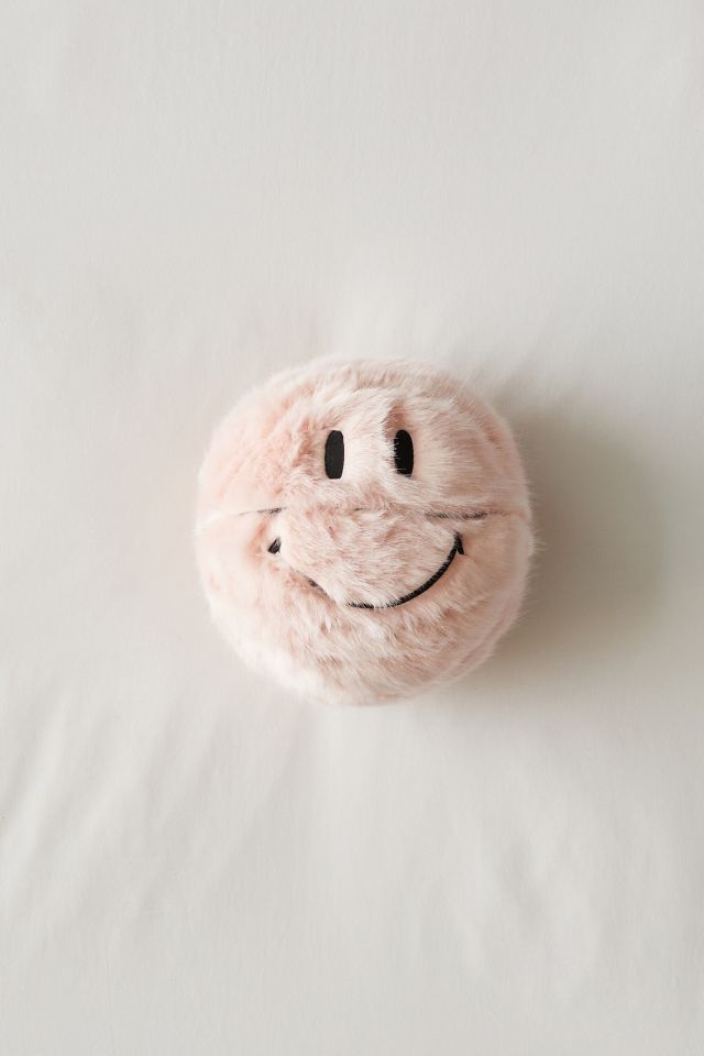 Market X Smiley Faux Fur Basketball Pillow #1