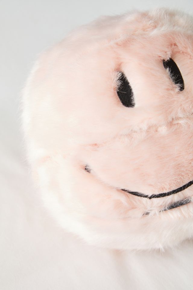 Market X Smiley Faux Fur Basketball Pillow #2
