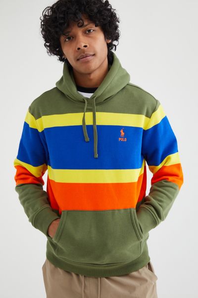 Polo Ralph Lauren Seasonal Stripe Hoodie Sweatshirt In Green