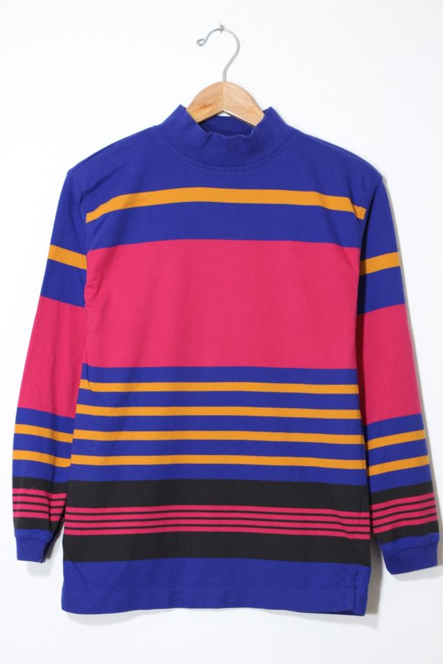 Vintage Striped Mock Neck T-shirt | Urban Outfitters