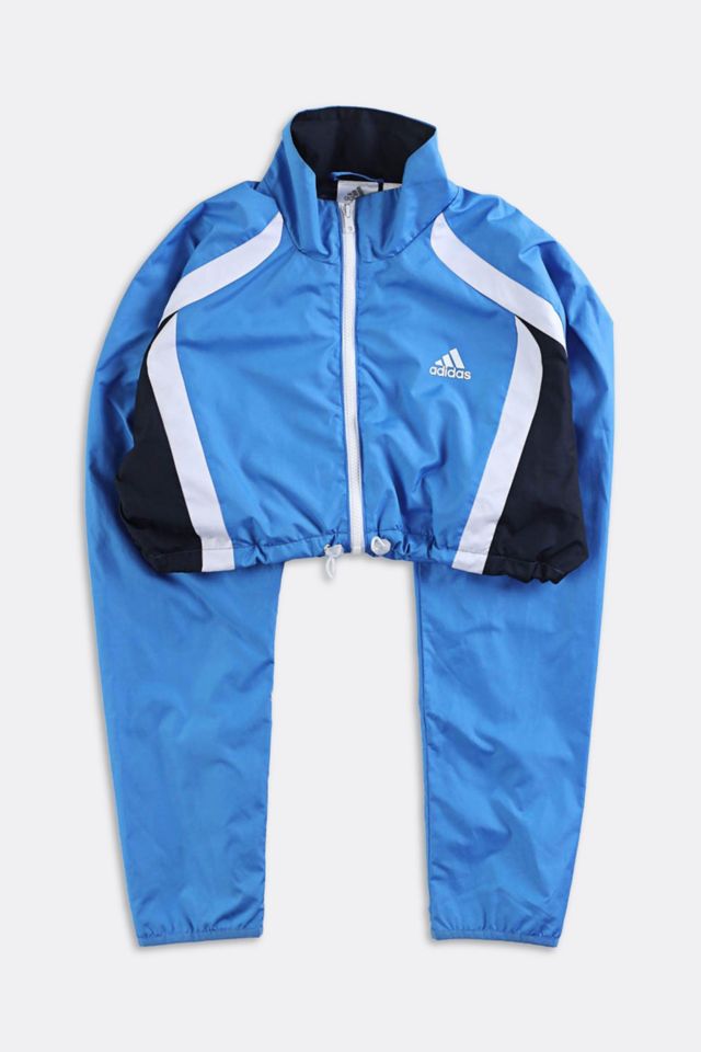 Vintage Adidas All White Crop Windbreaker Jacket