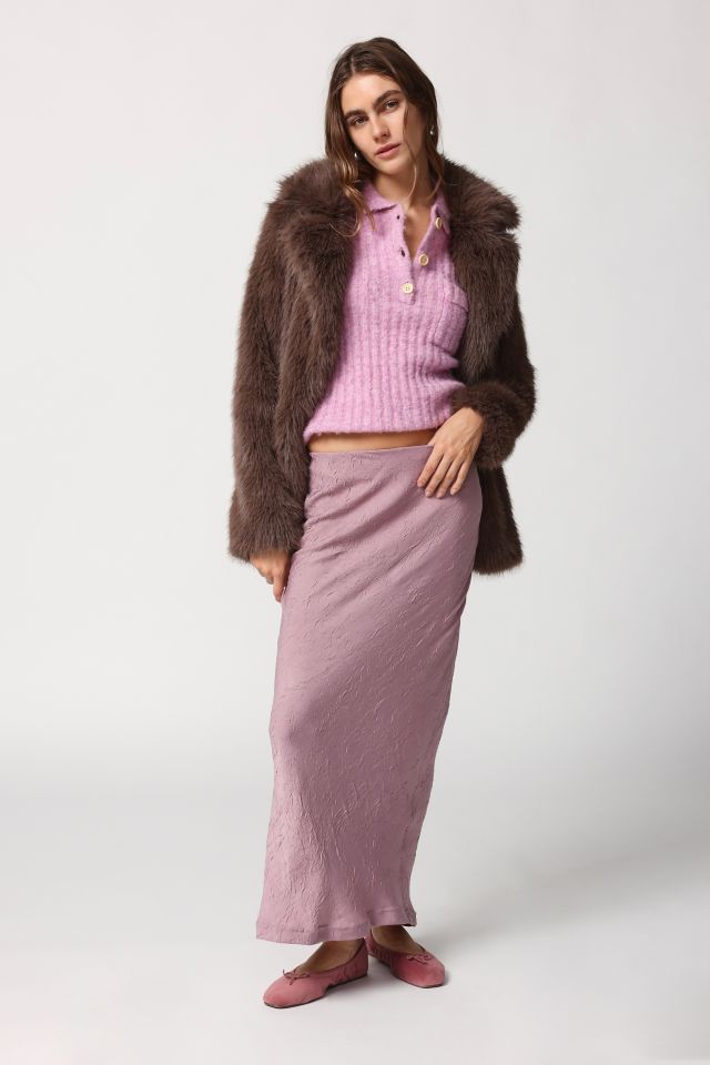Satin Crinkle Slip Skirt, 4 Colors