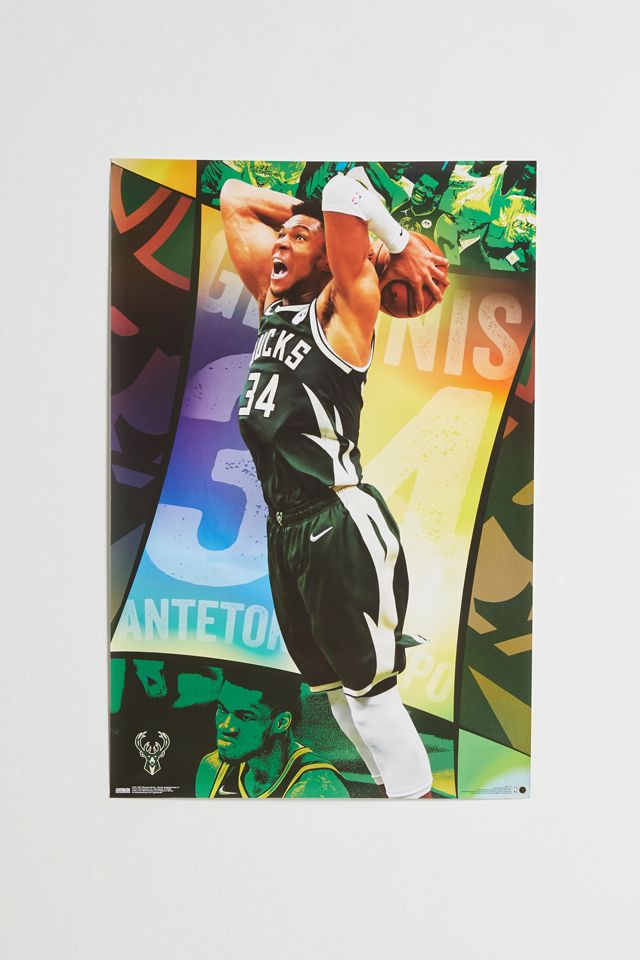 NBA Milwaukee Bucks Giannis Antetokounmpo Poster Urban Outfitters