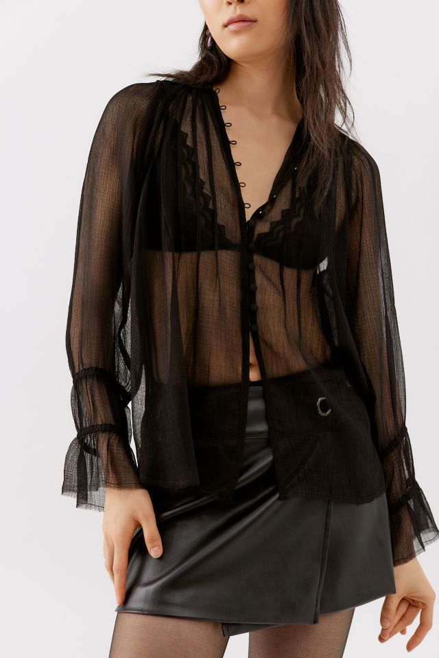 Sheer store chiffon top