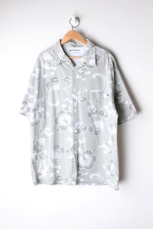 Vintage 90s Rusty Light-Grey Patterned Hawaiian Shirt | Urban Outfitters