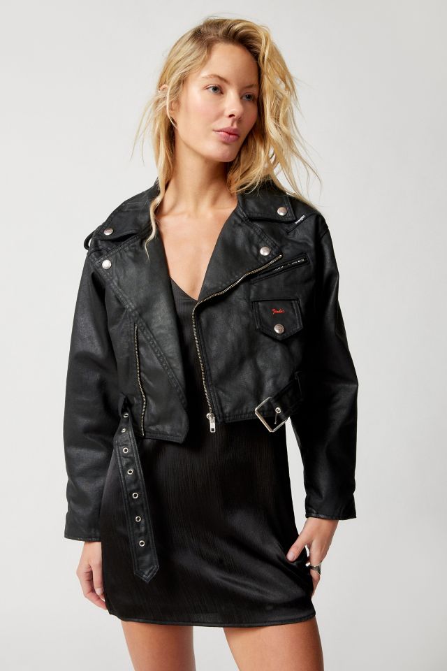 Wrangler X Fender Cropped Moto Jacket | Urban Outfitters