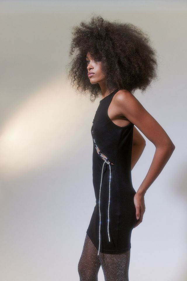 UO Jessica Sparkle Lace-Up Mini Dress #4