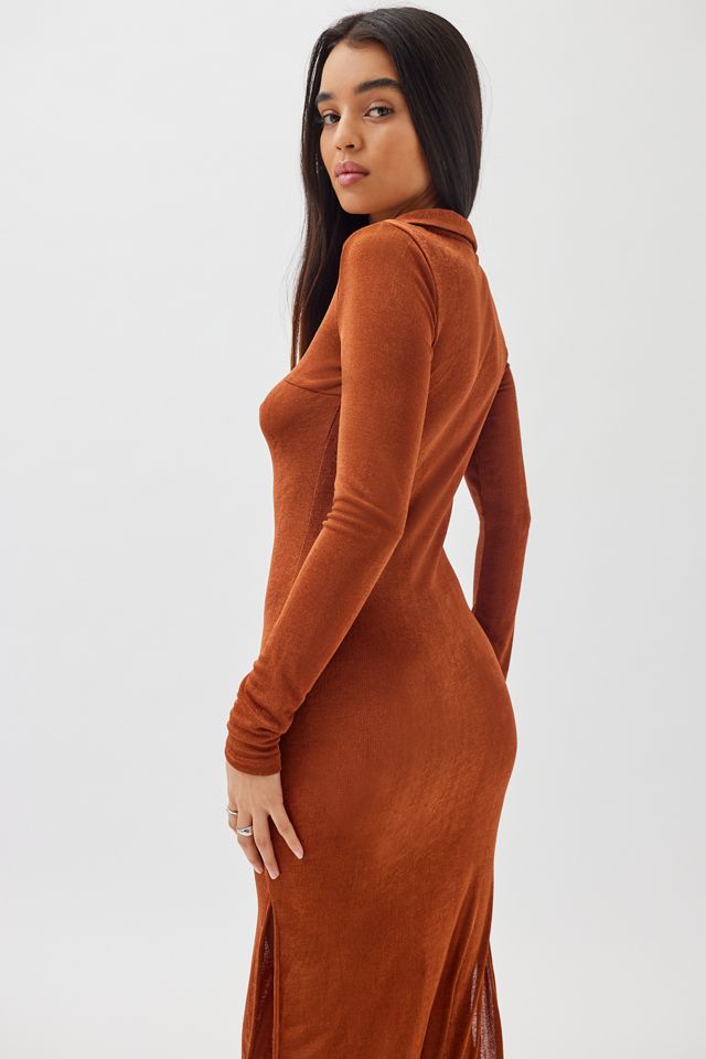 Daisy Street Velvet Collared Midi Dress | Urban Outfitters