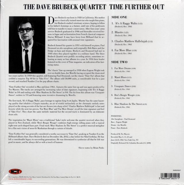 The Dave Brubeck Quartet - Time Further Out LP #1