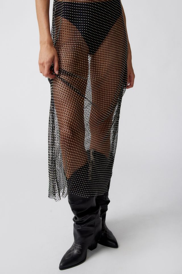 UO Rere Sheer Diamante Midi Dress #4