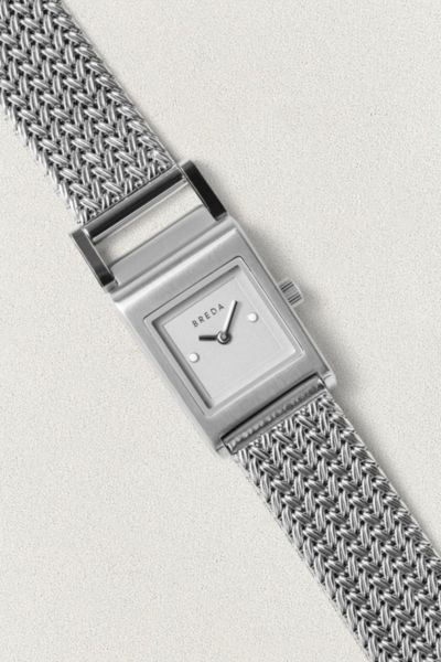 Breda Revel Tethered Mesh Bracelet Analog Quartz Watch In Silver