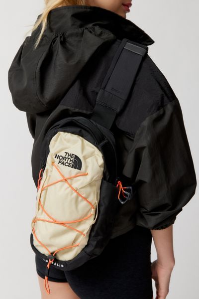 The North Face Borealis Water Repellent Sling Backpack In Gravel + Retro Orange