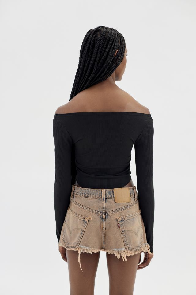 Urban Outfitters Uo Jocelyn Off-the-shoulder Top in Brown