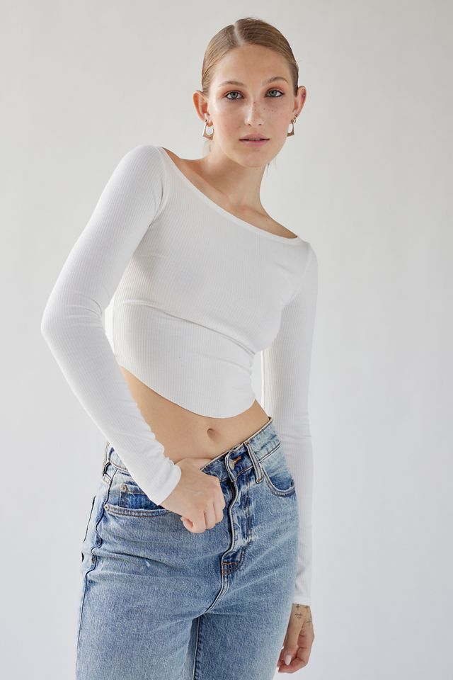 UO Syd Ribbed Off-The-Shoulder Top