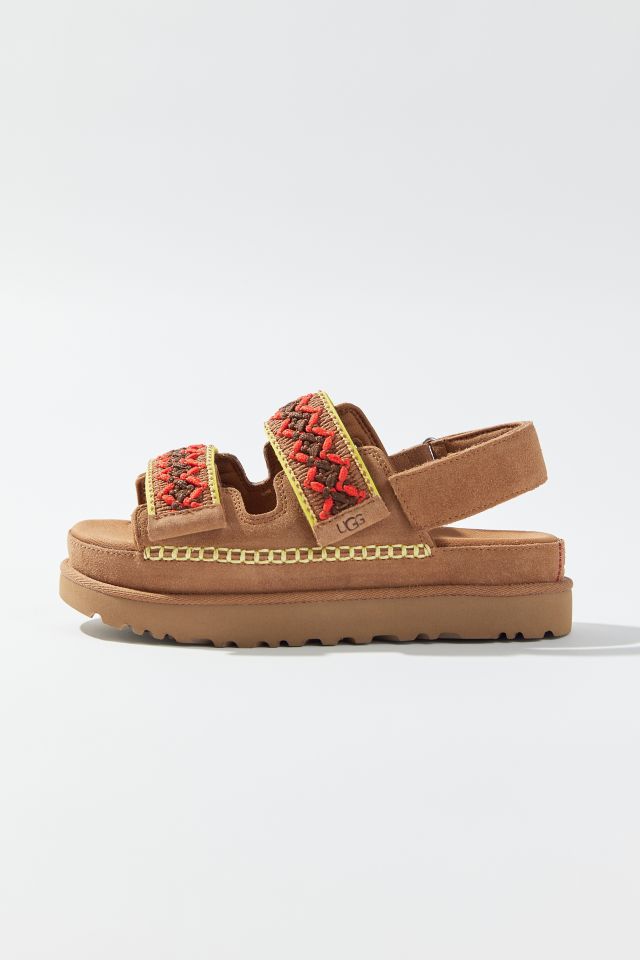 UGG Goldenstar Embroidered Suede Sandal #1