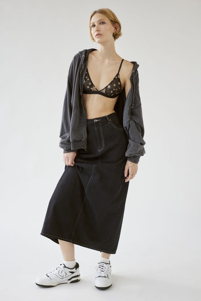 Urban Renewal Remade Overdyed Denim Maxi Skirt #3