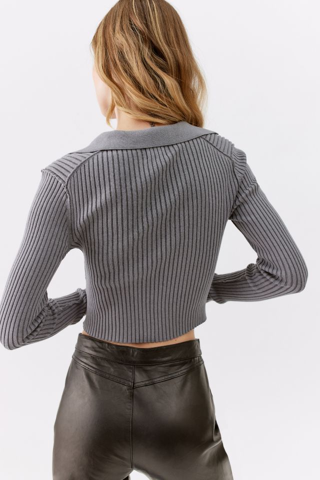 BDG Jude Ribbed Collared Sweater #1