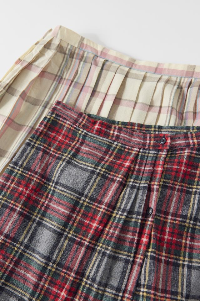 Urban Renewal Vintage Plaid Pleated Maxi Skirt #1