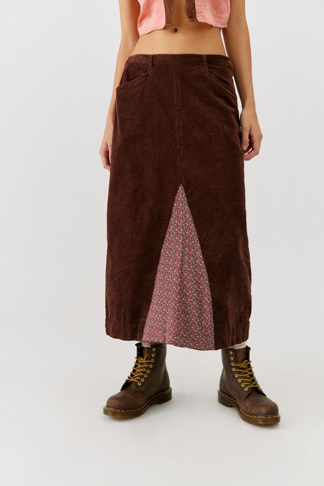 Urban Renewal Remade Floral Insert Flare Midi Skirt #3