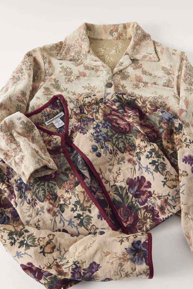 Urban Renewal Remade Cropped Floral Tapestry Jacket #1