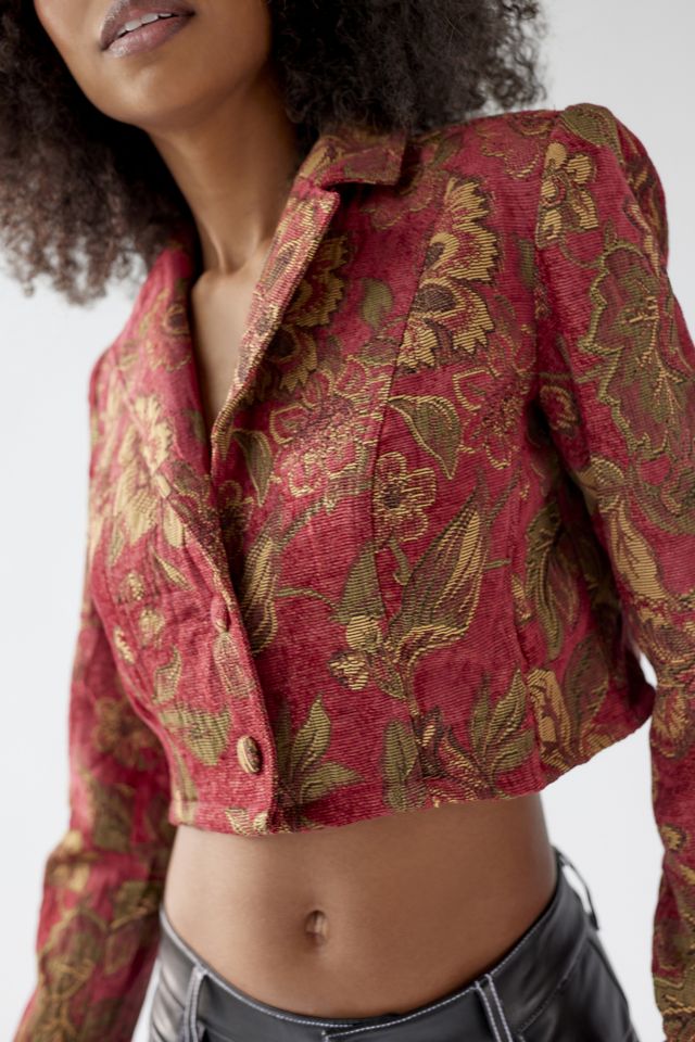 Urban Renewal Remade Cropped Floral Tapestry Jacket #4