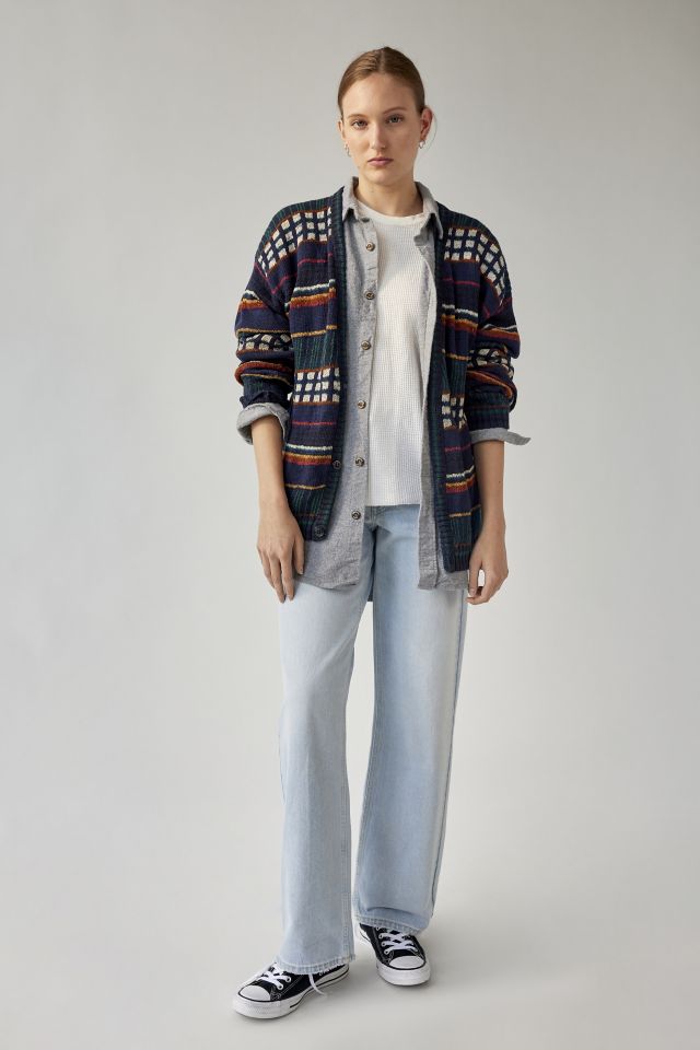 Ensemble 3 Pièces Urban Renewal Vintage Early Fall Nights Thermal Tee, Chemise en Flanelle & Cardigan #1