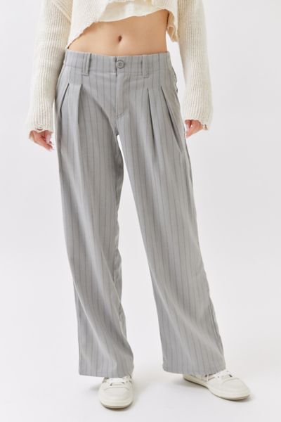 Urban Outfitters Uo Martina Low-rise Trouser Pant In Silver