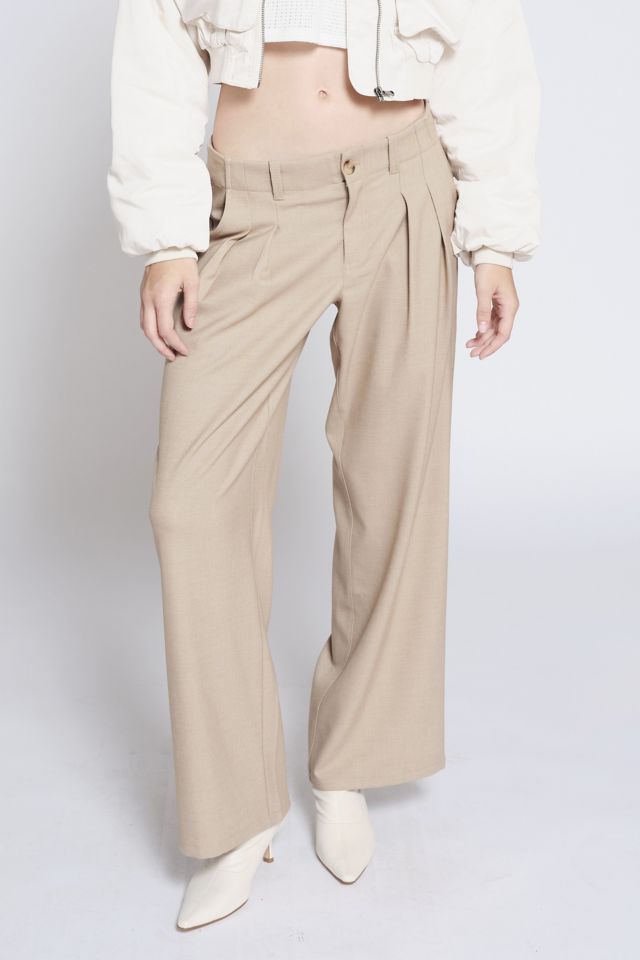 BDG White Cindy Low-Rise Linen Trousers