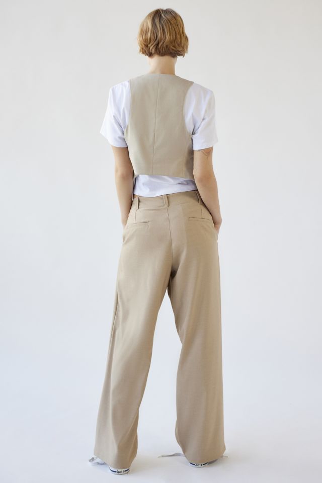 UO Martina Linen Low-Rise Trouser Pant