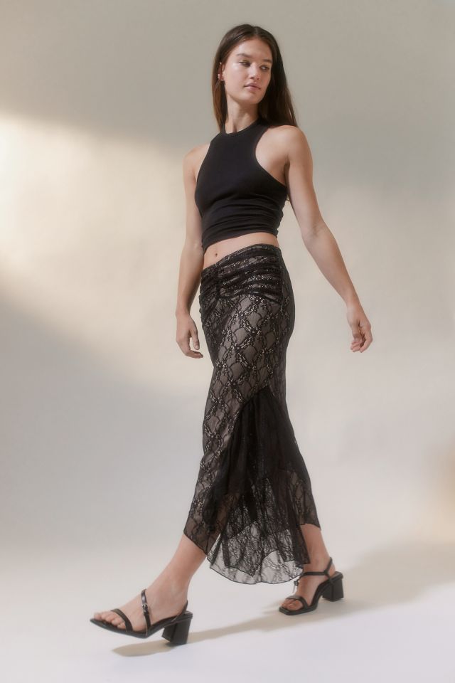 UO CJ Lace Ruffle Midi Skirt #2