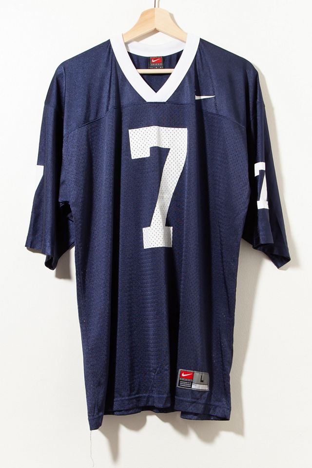 Vintage 1990s Distressed Nike #7 Navy Blue Football Jersey | Urban