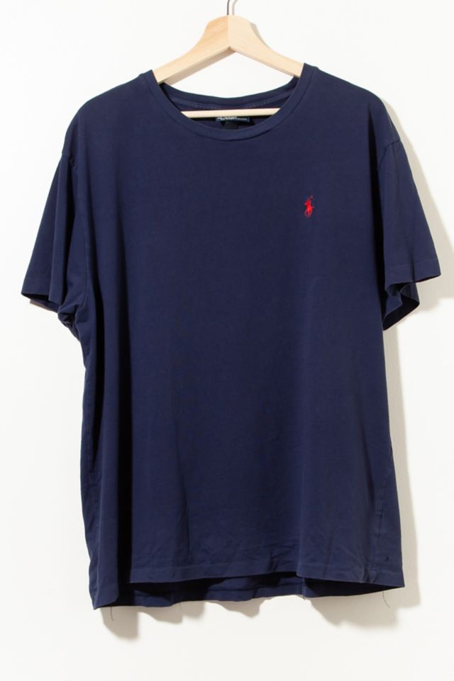 Vintage 1990s Ralph Lauren Polo Horse Logo Navy Blue T-Shirt