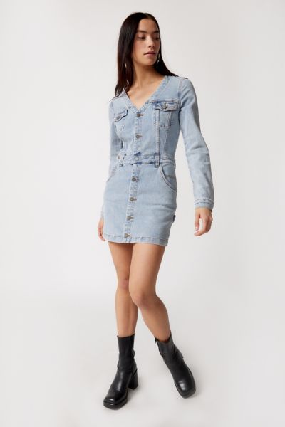 GUESS ORIGINALS Danielle Long Sleeve Denim Mini Dress | Urban Outfitters