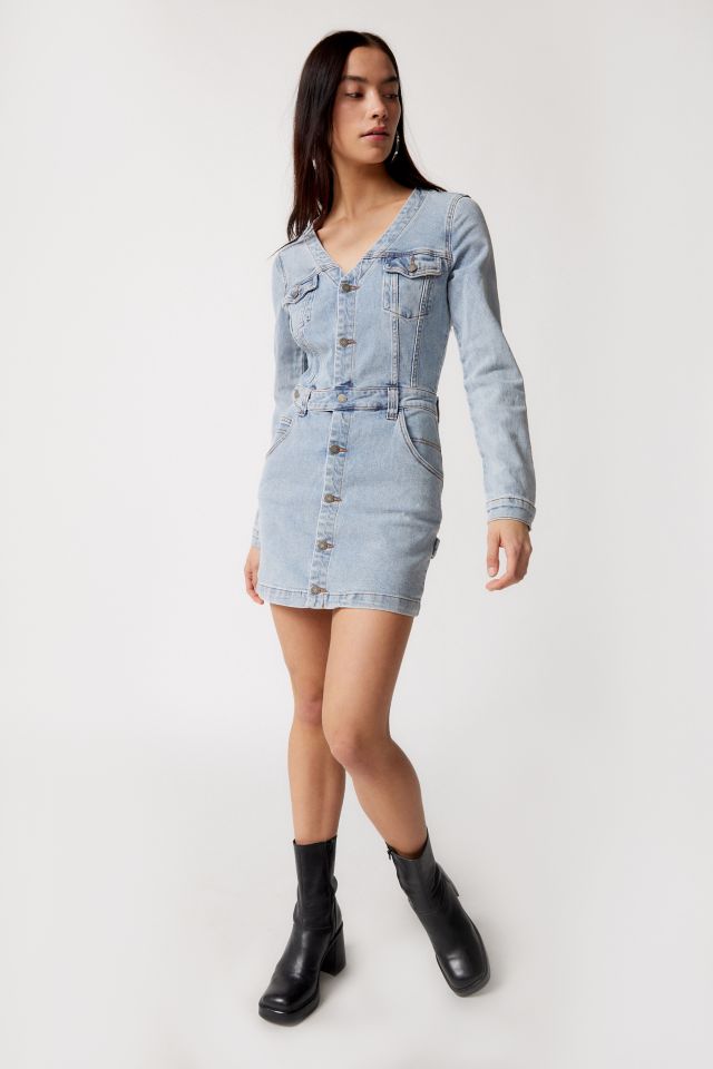 GUESS ORIGINALS Long Sleeve Denim Mini Dress | Urban Outfitters