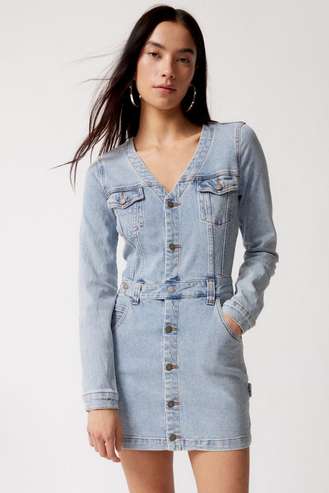 white christmas dresses Ivy Denim Midi Dress | Ivory main image 0
