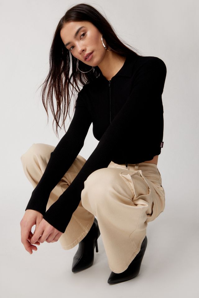 GUESS ORIGINALS Lyla Cropped Zip-Up Cardigan #2