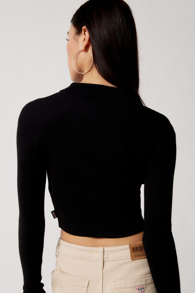 GUESS ORIGINALS Lyla Cropped Zip-Up Cardigan #3