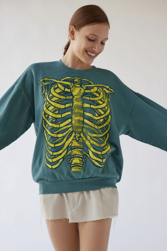 Green discount skeleton sweatshirt