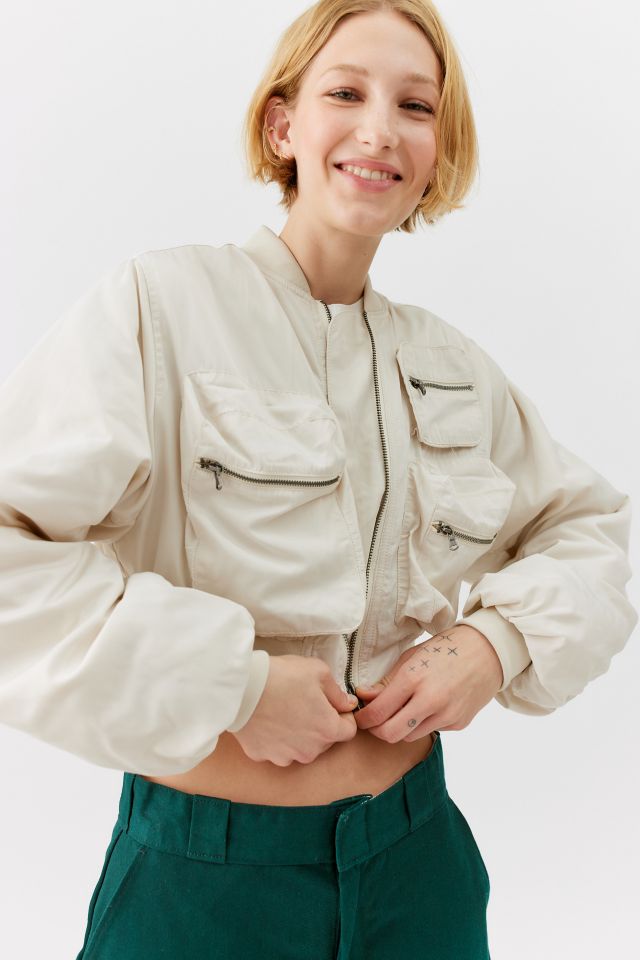 UO Jodie Cropped Bomber Jacket #5
