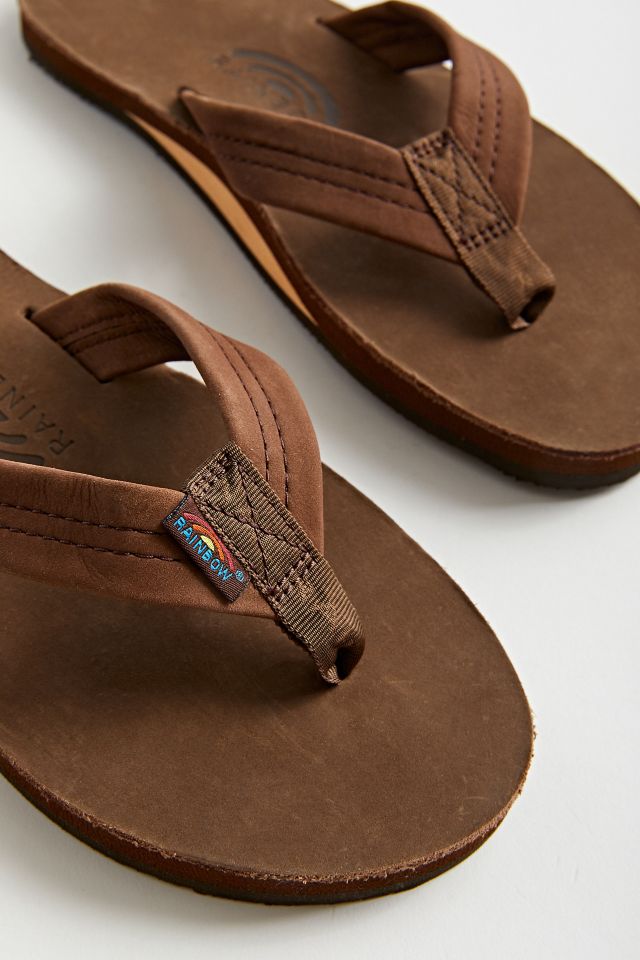 Rainbow Single Layer Leather Flip Flop Urban Outfitters Canada