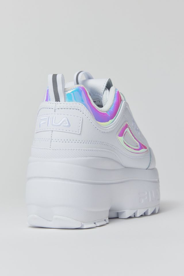 Fila disruptor ii platform hot sale wedge trainers in white