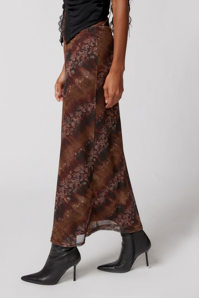 UO Gwen Printed V-Front Midi Skirt #2