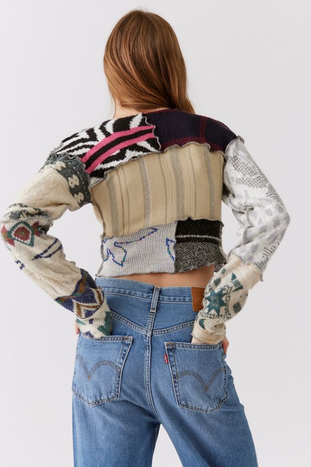 Urban Renewal Remade Pieced Cropped Sweater #3