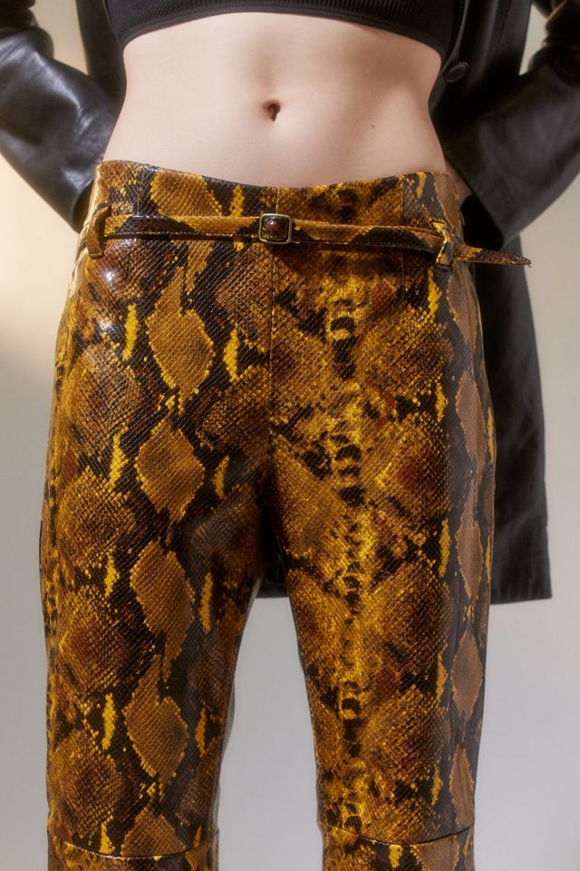UO Leah Faux Leather Snake Print Pant