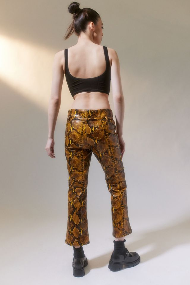 UO Leah Faux Leather Snake Print Pant