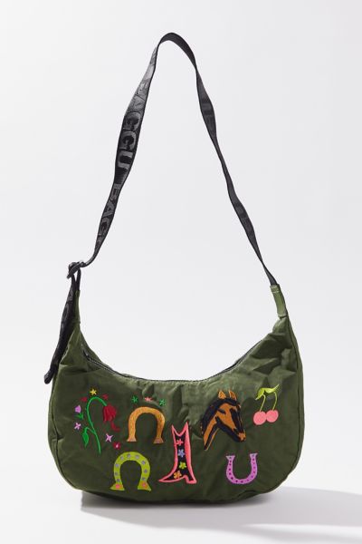 Baggu X Jessica Williams Embroidered Medium Crescent Bag