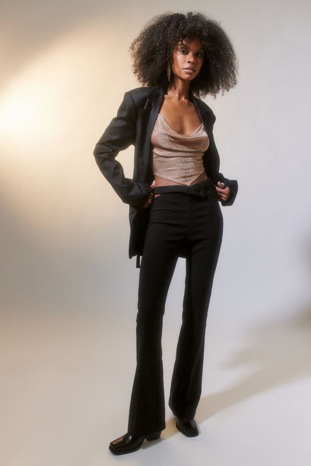 Camisole UO Haven à Encolure Drapée Métallique #1